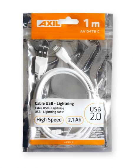USB to Lightning (Apple) Cable 1 Meter Axil