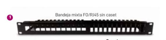Bandeja Rack Mixta Voz/Datos - FO (12x RJ45 + 12x FO Dx)