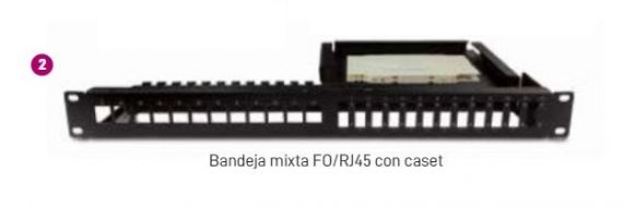 Bandeja Rack Mixta FO/RJ45 montaje en armario rack 1U-19” Bitel