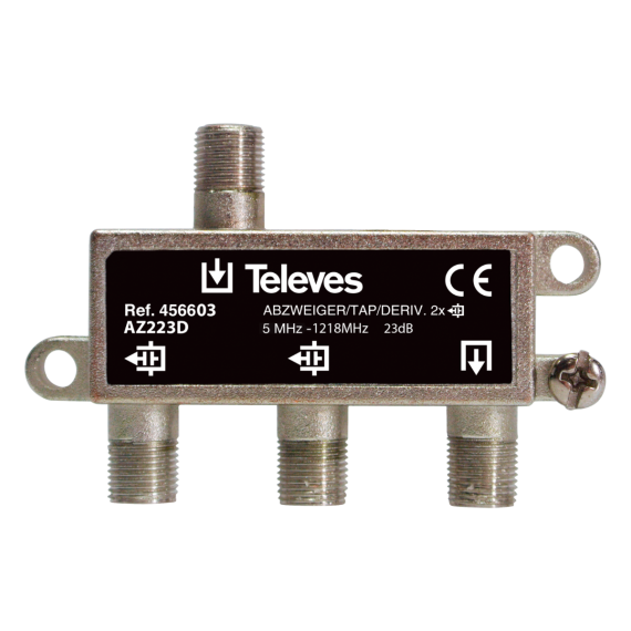 Taps of 2 CATV Outputs Connector F 23dB of Televes