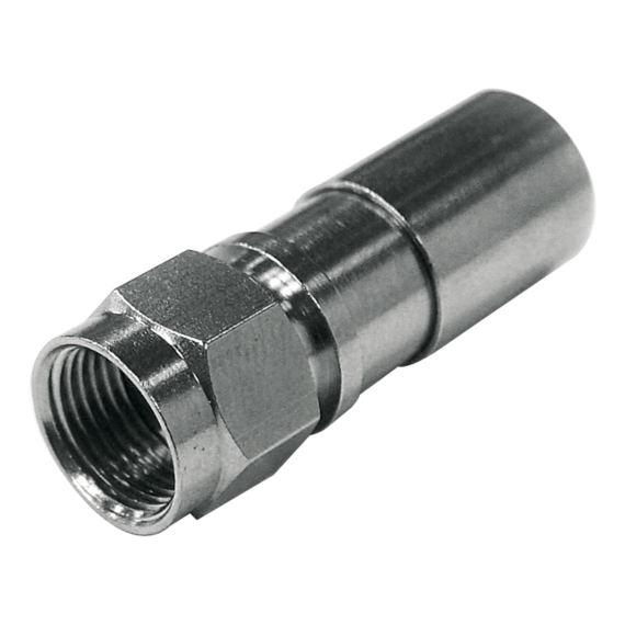 Compression F connector for 4104 Televes coaxial cable