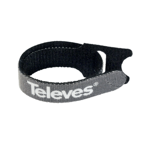 Velcro Flange 250x15mm Black for Cables (10 Units)