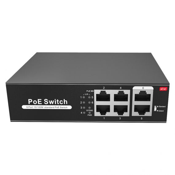 Switch 4 Puertos PoE para CCTV SW0604POE-65-E