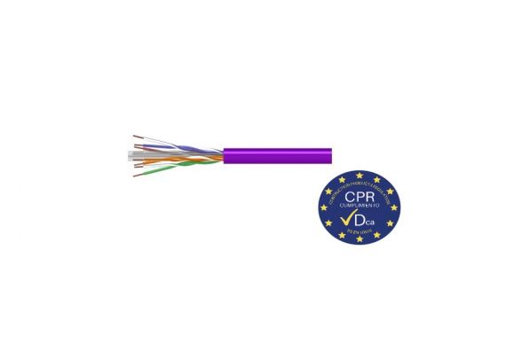 UTP Cable Cat6 CCA Euroclass Dca Violet Tecatel CAB-UTP6LV