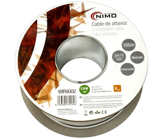 White parallel cable 2x0.75mm CCA Coil 100m