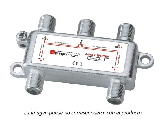 Repartidor de 4 salidas con conector F 5-2300 MHz
