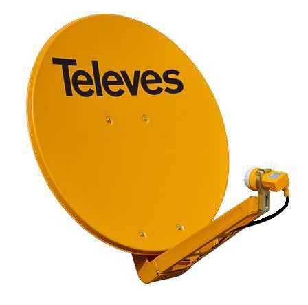 Antena Parabólica Televes tipo Offset de 95 cm. Aluminio HQ ALTA CALIDAD Color naranja