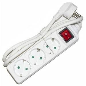 Terminal 3 sockets with white colored switch