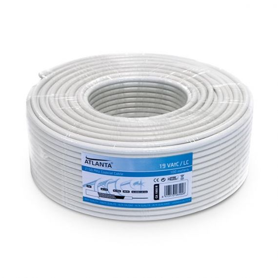 Coaxial Cable Cu/CCS Indoor PVC White (100m)