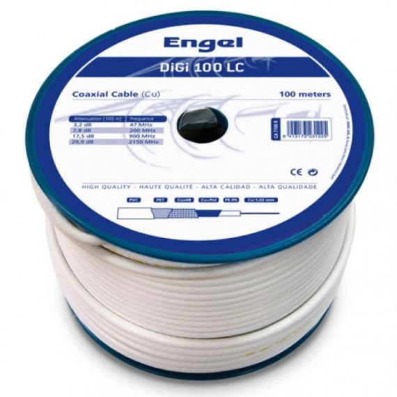 Coaxial Cable Cu/CCS DIGI-100LC Indoor PVC White (100m)