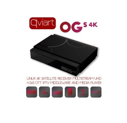 Receptor Satélite IPTV OTT Qviart OG S 4K Linux CA