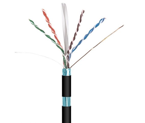 FTP Cable Cat 6 CCA Outdoor PE Black (100m)