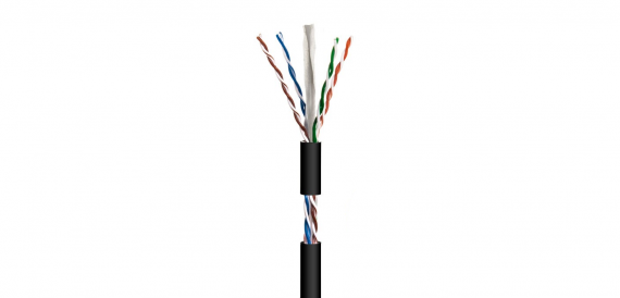 Cable UTP Cat 6 CCA Outdoor PE Black (100m)